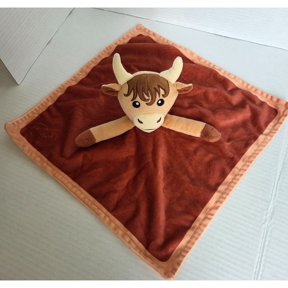 Highland Cow‎ Baby Security Blanket Lovey 14 inch Snuggle Plush Nursery Gift